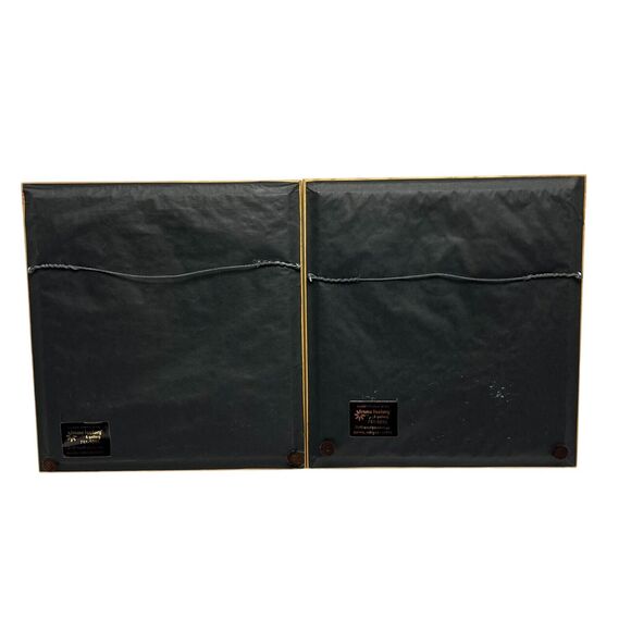 Vintage Framed Needlepoint Cross Stitch Crewel Kids In Bathroom Set of 2 11"x12" - Picture 2 of 11